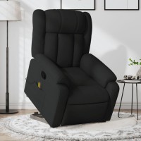 Vidaxl Stand Up Massage Recliner Chair Black Fabric