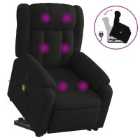 Vidaxl Stand Up Massage Recliner Chair Black Fabric