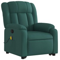 vidaXL Stand up Massage Recliner Chair Dark Green Fabric