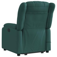 vidaXL Stand up Massage Recliner Chair Dark Green Fabric