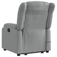 vidaXL Electric Stand up Massage Recliner Chair Light Gray Fabric