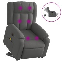 vidaXL Electric Stand up Massage Recliner Chair Dark Gray Fabric