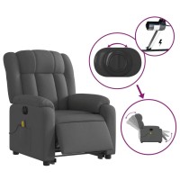 vidaXL Electric Stand up Massage Recliner Chair Dark Gray Fabric