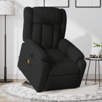 vidaXL Electric Stand up Massage Recliner Chair Black Fabric