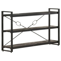 vidaXL 3-Tier Bookcase Black 55.1