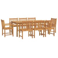 vidaXL 9 Piece Patio Dining Set Solid Wood Acacia