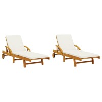 vidaXL Sun Loungers 2 pcs with Cushions 78.7