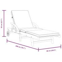 vidaXL Sun Loungers 2 pcs with Cushions 78.7