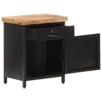 Vidaxl Bedside Cabinet 15.7X11.8X20.5 Rough Mango Wood