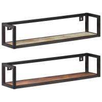 Vidaxl Wall Shelves 2 Pcs 31.5 Solid Reclaimed Wood