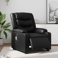 vidaXL Electric Massage Recliner Chair Black Faux Leather