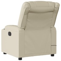 vidaXL Electric Massage Recliner Chair Cream Faux Leather