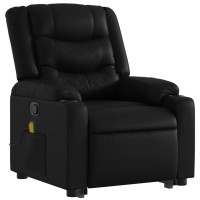 vidaXL Stand up Massage Recliner Chair Black Faux Leather