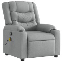 vidaXL Massage Recliner Chair Light Gray Fabric