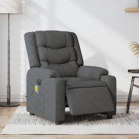 vidaXL Electric Massage Recliner Chair Dark Gray Fabric