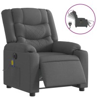 vidaXL Electric Massage Recliner Chair Dark Gray Fabric