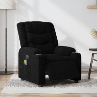 vidaXL Electric Massage Recliner Chair Black Fabric