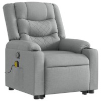 vidaXL Stand up Massage Recliner Chair Light Gray Fabric