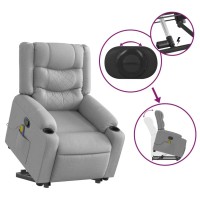 vidaXL Stand up Massage Recliner Chair Light Gray Fabric