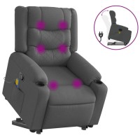 vidaXL Stand up Massage Recliner Chair Dark Gray Fabric