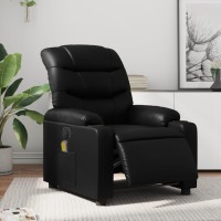 Vidaxl Electric Massage Recliner Chair Black Faux Leather