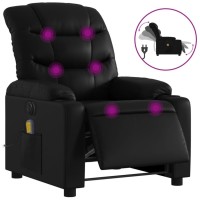 Vidaxl Electric Massage Recliner Chair Black Faux Leather