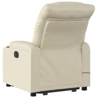 vidaXL Stand up Massage Recliner Chair Cream Faux Leather