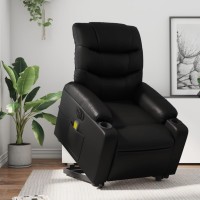 vidaXL Electric Stand up Massage Recliner Chair Black Faux Leather