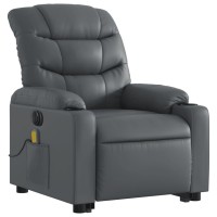 vidaXL Electric Stand up Massage Recliner Chair Gray Faux Leather