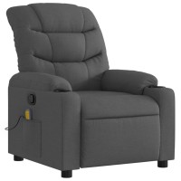 Vidaxl Massage Recliner Chair Dark Gray Fabric