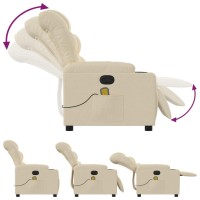 vidaXL Massage Recliner Chair Cream Fabric