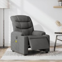 vidaXL Electric Massage Recliner Chair Dark Gray Fabric