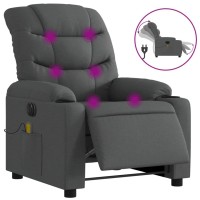 vidaXL Electric Massage Recliner Chair Dark Gray Fabric