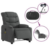 vidaXL Electric Massage Recliner Chair Dark Gray Fabric