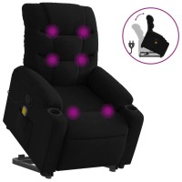 vidaXL Stand up Massage Recliner Chair Black Fabric