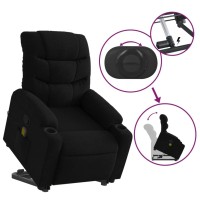 vidaXL Stand up Massage Recliner Chair Black Fabric