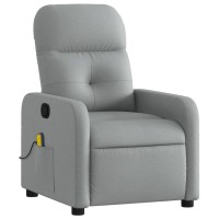 vidaXL Massage Recliner Chair Light Gray Fabric