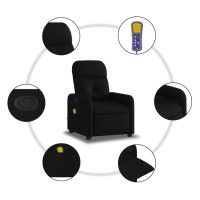 vidaXL Massage Recliner Chair Black Fabric