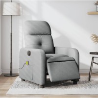 vidaXL Electric Massage Recliner Chair Light Gray Fabric