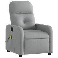 vidaXL Electric Massage Recliner Chair Light Gray Fabric