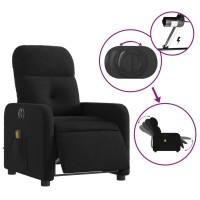 vidaXL Electric Massage Recliner Chair Black Fabric