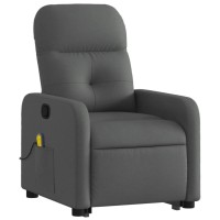 vidaXL Stand up Massage Recliner Chair Dark Gray Fabric