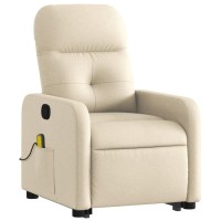 vidaXL Stand up Massage Recliner Chair Cream Fabric