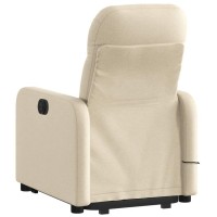 vidaXL Stand up Massage Recliner Chair Cream Fabric