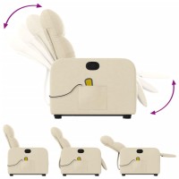 vidaXL Stand up Massage Recliner Chair Cream Fabric