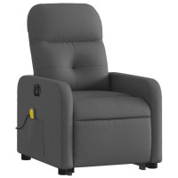 Vidaxl Electric Stand Up Massage Recliner Chair Dark Gray Fabric