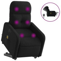 vidaXL Electric Stand up Massage Recliner Chair Black Fabric