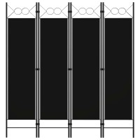 Vidaxl 4-Panel Room Divider Black 63X70.9