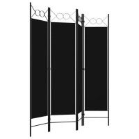 Vidaxl 4-Panel Room Divider Black 63X70.9