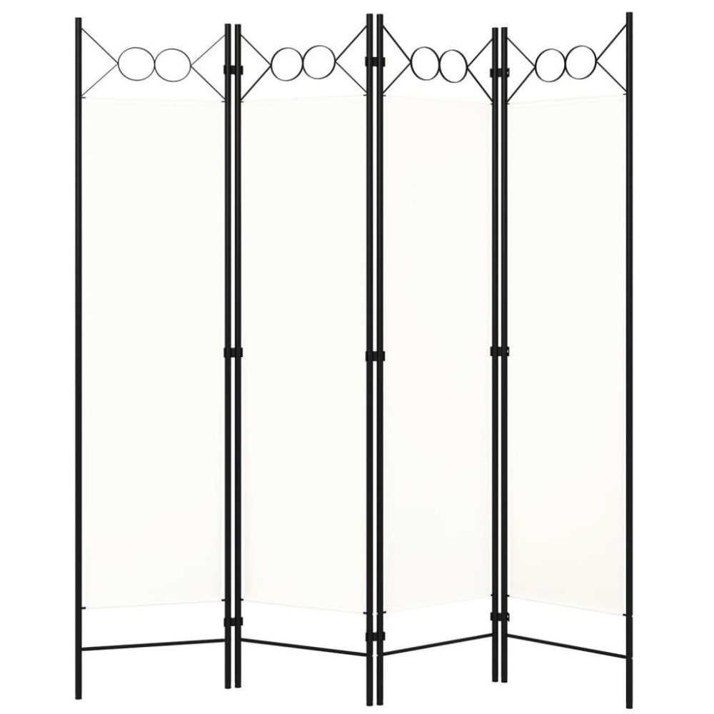 Vidaxl 4-Panel Room Divider Cream White 63X70.9